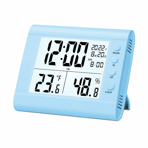 AURENIX 2026 New Digital Clock Battery Operated Atomic Clocks with Indoor Outdoor Temperature Large Number Display Clock with Day and Date Bedside Desk Clock for Bedroom Office Elderly