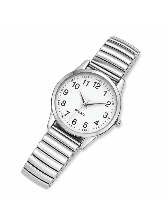 2026 New Fashion Ladies Women Unisex Wind Up Watches for Women No Battery Stainless Steel Quartz Wrist Bands Men Watch Couple Watch for Casual,Office,Party,Daily Wear