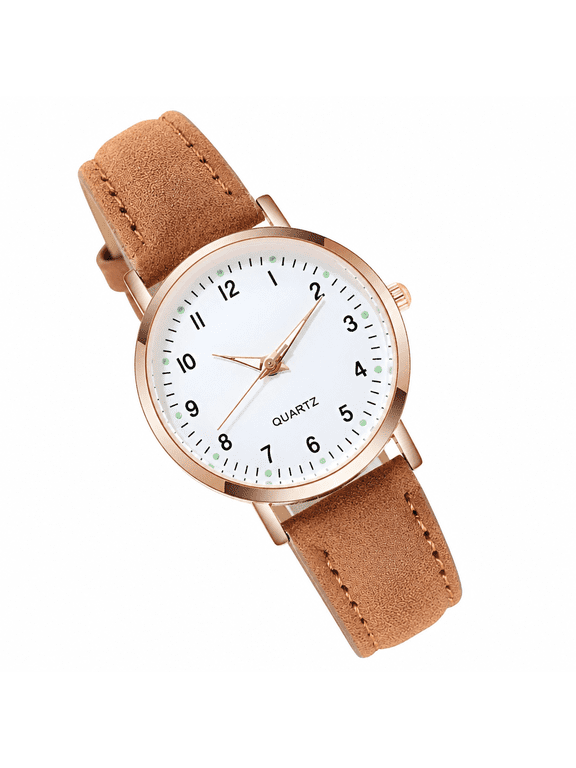 2026 New Leather Quartz Band Women'S Watch Wrist Casual Analog Women'S Watch Watches for Nurses No Battery Watches Women Extra Large Face Watches for Men Womens Analog Watch Senior Watch