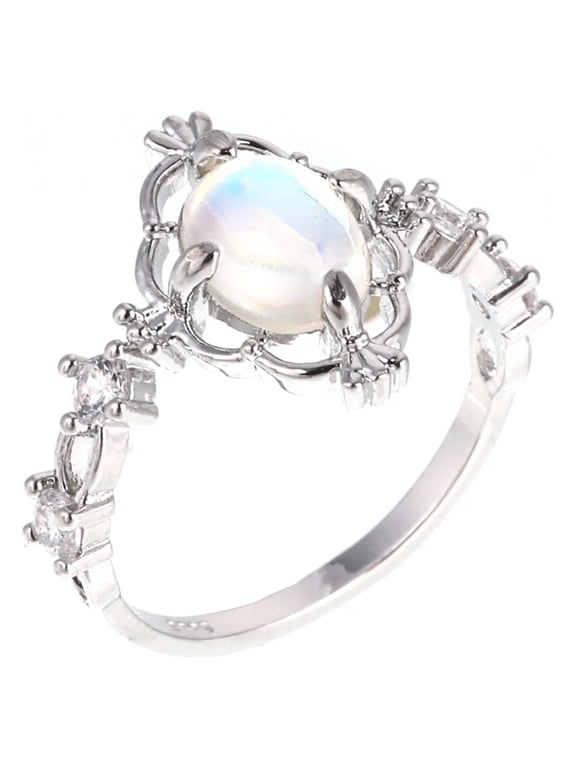 2026 New Moonstone Rings for Women Vintage Tibetan Ring Water Drop White Stone Ring Female Fashion Jewelry for Boho Style,Vintage Fashion,Special Occasions,Daily Wear,Unique Accessories