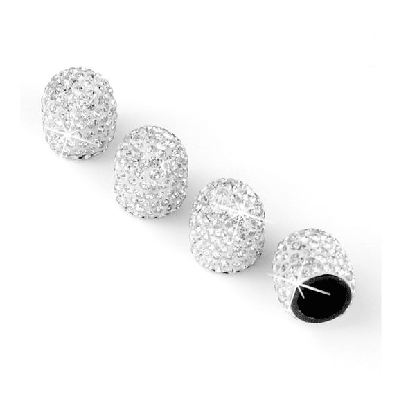 AURENIX 4 Pieces Tire Valve Caps,Bling Valve Stem Caps for Car,Diamond White Tire Caps