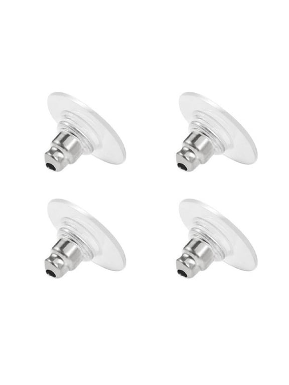 4Pcs Earring Support Backing Lifters Bullet Design Earring Backs Lifters Comfortable Fit Earring Backs for Studs White Gold