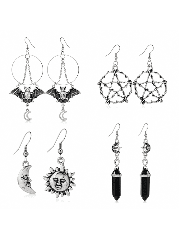 4Pcs Gothic Jewelry,Long-Lasting Aesthetic Appeal Gothic,High Durability Standard Goth Accessories