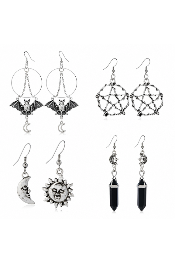 4Pcs Gothic Jewelry,Long-Lasting Aesthetic Appeal Gothic,High Durability Standard Goth Accessories