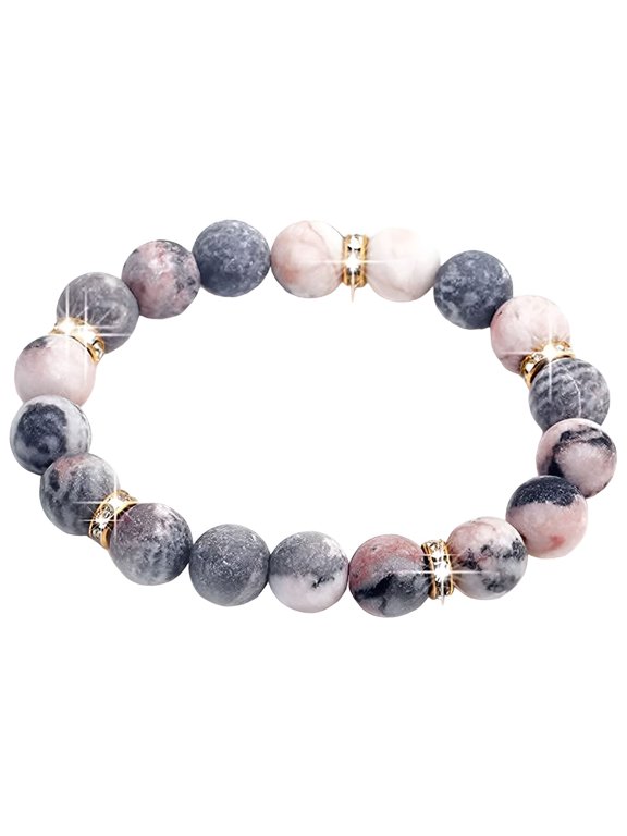 Anxiety Stress Healing Crystal Rose Quartz Bead Bracelet Healing Crystals Stone Anti Depression And Anxiety Relief Items Gifts For Women (10mm)