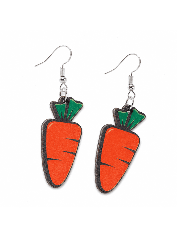 Cute Bunny Carrot Flower Drop Dangle Earrings for Women 10pcs Gift Cartoon Earrings