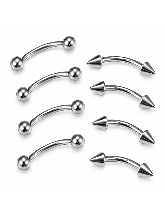 Eyebrow Piercing Jewelry Surgical Steel Curved Barbell Tiny Eyebrow Ring Vertical Labret Lip Jewelry Ear Rook Navel Small Belly Button Ring for Women Men 20g 16g 6mm/8mm/10mm/12mm