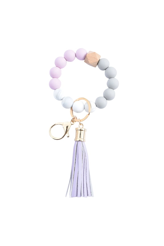 Fashion Creative Keychain Bracelet Wristlet Key Ring Beaded Bangle Key Chains For Women
