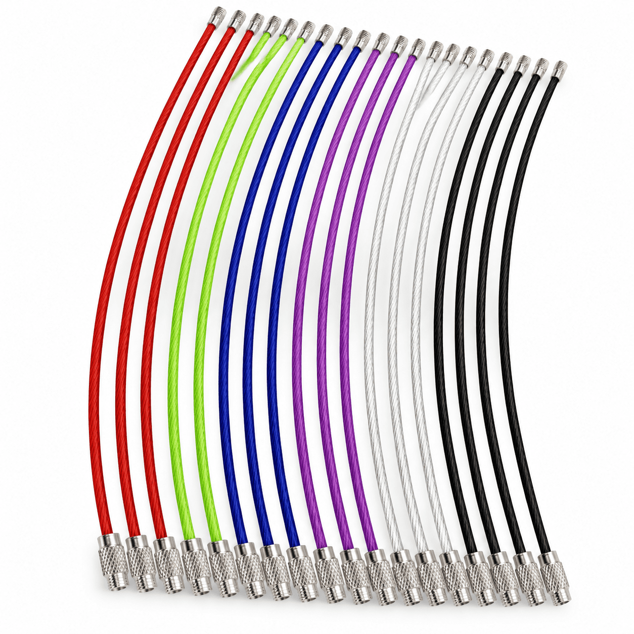 AURENIX Keychain, 4.3 Inch/6.3 Inch Stainless Steel Wire Rings Cable ...