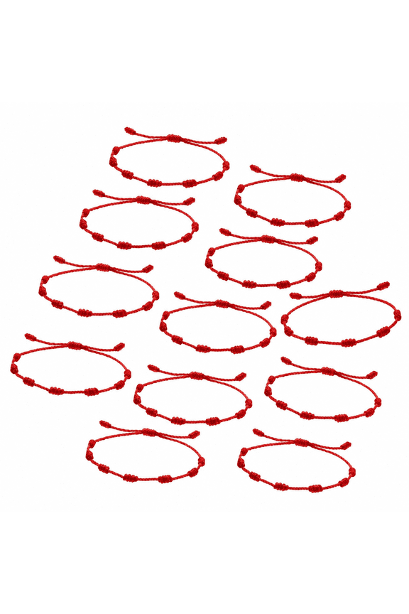 Lucky Red String Bracelet Amulet 7 Knots Protection Rope for Men and Women