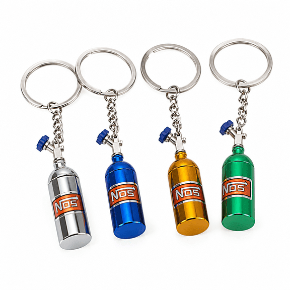 AURENIX Portable Key Rings Keychain Mini Nitrous Oxide Bottle Keyring Stash Pill Box Storage Interior Car Accessories Auto Accessory, 4PCS