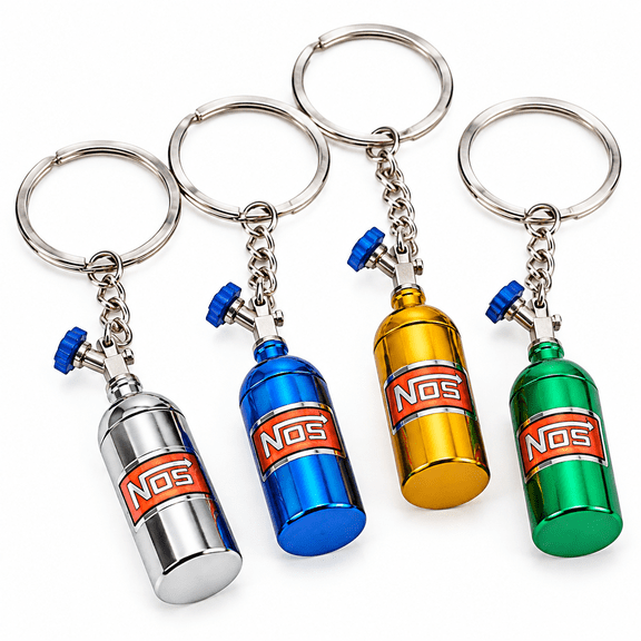 AURENIX Portable Key Rings Keychain Mini Nitrous Oxide Bottle Keyring Stash Pill Box Storage Interior Car Accessories Auto Accessory, 4PCS