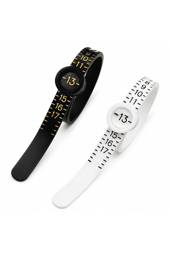 Ring Sizer Measuring Set Ring Measurement Tool Ring Size Measure Finger Gauge Ring Sizing Kit USA Sizes 1-17 (1BK+1WT)