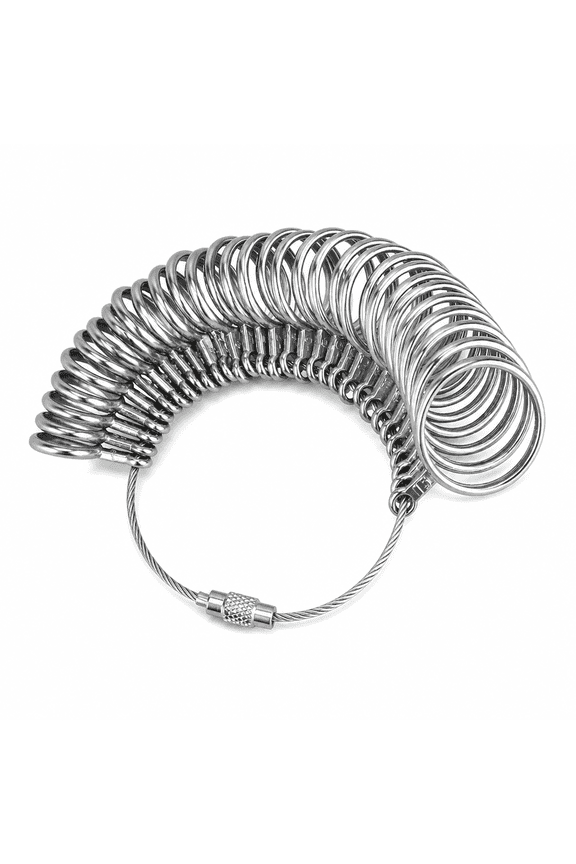 Ring Sizer Measuring Tool, Metal Ring Sizer for US Standard 0-15 Size, Jewelry Measuring Finger Sizer Tool - Silver