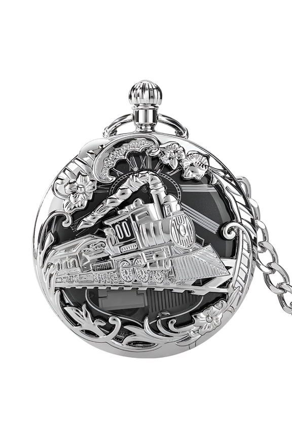 Steampunk Pocket Watch, Quartz Musical Movement Pocket Watch Music Box Fob Watch with Chain