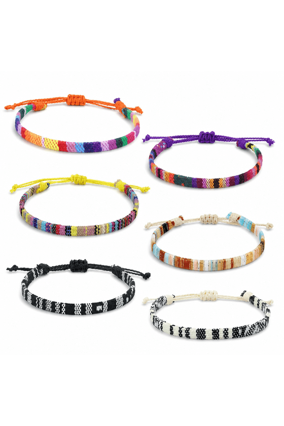 Surfer Anklet Unisex - Ethnic Ankle Bracelet Women & Men - Handmade Beach Jewelry & Festival Accessories - Waterproof & Adjustable - Thin String Rope Hippie Anklet