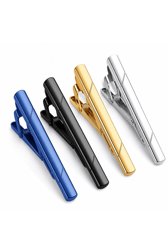 Tie Clip, Tie Clips for Men, Tie Bar Set 4 PCS for Regular Ties, Elegant Gift for Men, Suitable for Weddings, Business, Graduations Ceremony Banquet