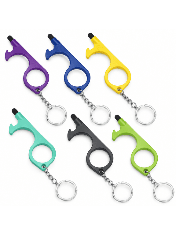No Touch Door Opener Tool 6 Pack - Premium Multitool Keychain with Touchscreen Stylus and Bottle Opener Premium Multitool Keychain with Touchscreen Stylus and Bottle Opener Door Opener Tool