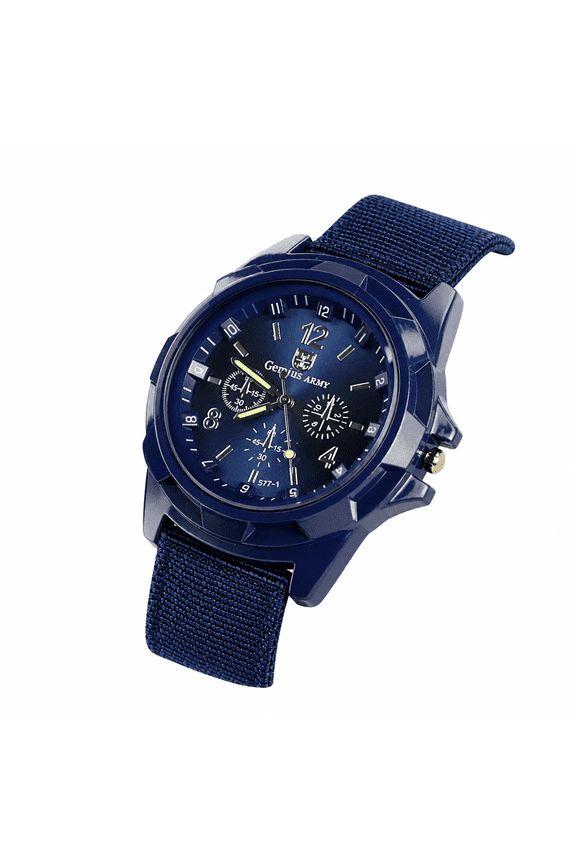 Women Solar Watches Outdoor Watch Military Sport Fabric Band Watch Blue