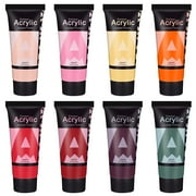 AUREUO Harvest Acrylic Paint Set - 8 Earth Tone Colors 0.71 Fl Oz / 21ml Tubes for Fall, Halloween, Landscapes, Rustic Crafts & Seasonal Décor Non-Toxic, Lightfast, High Pigment Artist Paints