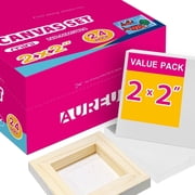 AUREUO Mini Stretched Canvas - 2x2 Inch/24 Pack - 2/5 Inch Profile Tiny Square Canvas Boards for Painting - Art Gift Set Bulk Pack Canvases for Acrylic Painting & Craft