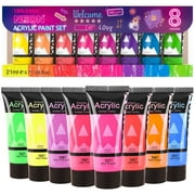 AUREUO Harvest Acrylic Paint Set - 8 Earth Tone Colors 0.71 Fl Oz / 21ml Tubes for Fall, Halloween, Landscapes, Rustic Crafts & Seasonal Décor Non-Toxic, Lightfast, High Pigment Artist Paints