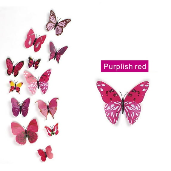 AURIGATE 12PCS 3D Colorful Butterfly Wall Stickers, Butterfly Wall Decals, Removable Butterflies DIY Art Decor Crafts for Party Offices Bedroom Room Sticker Set