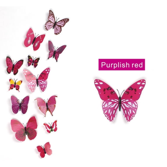AURIGATE 12PCS 3D Colorful Butterfly Wall Stickers, Butterfly Wall Decals, Removable Butterflies DIY Art Decor Crafts for Party Offices Bedroom Room Sticker Set
