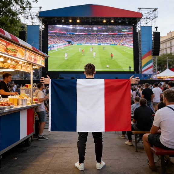AURIGATE 2026 FIFA World Cup Multi-Nation Handheld Flag Banners, France/Brazil/Ecuador/Uruguay Premium Polyester National Flags, Fan Gear for Viewing Parties, Stadiums & Tailgates