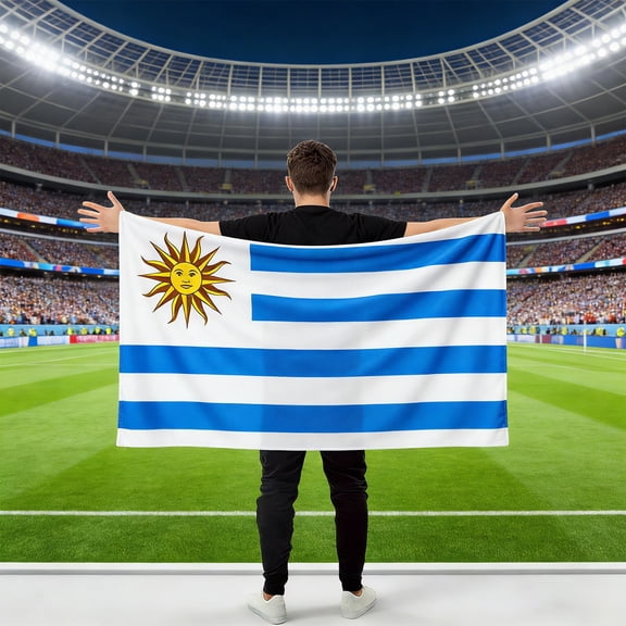 AURIGATE 2026 FIFA World Cup Multi-Nation Handheld Flag Banners, France/Brazil/Ecuador/Uruguay Premium Polyester National Flags, Fan Gear for Viewing Parties, Stadiums & Tailgates