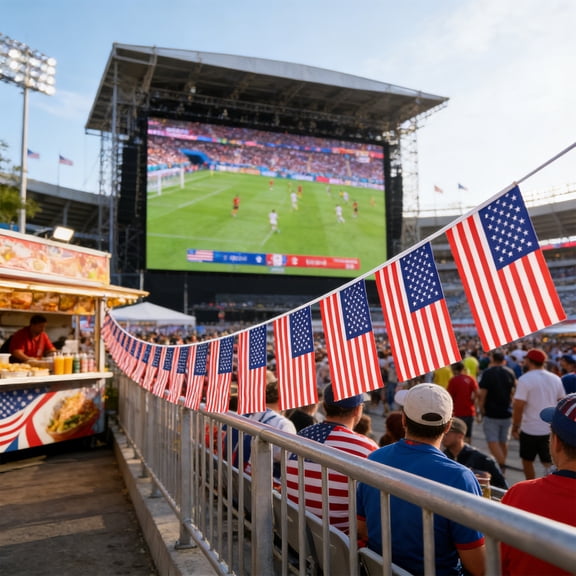 AURIGATE 2026 FIFA World Cup USA Flag Bunting Banner, 20-Pack 8.27×5.51in Nylon Spandex Pennant Flags, Host Country Patriotic Decor for Viewing Parties & Stadium Events
