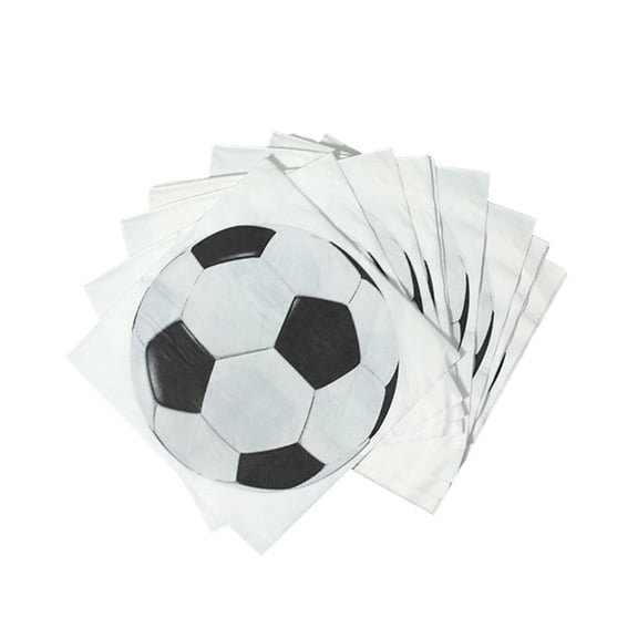 AURIGATE 20Pcs Soccer Theme Disposable Paper Napkins, 6.5in Football Soccer Ball Pattern Absorbent Napkins for Game Day Watch Party Birthday Sports Event Celebration