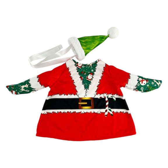 AURIGATE 23 inch Christmas Frayed Edge Porch Goose Costume, Red Polyester Dress with Hat for Garden Yard Decor