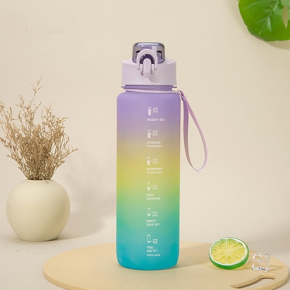 AURIGATE 35 oz Water Bottle with Time Marker, Carry Strap, Leak-Proof Tritan BPA-Free, Ensure You Drink Enough Water for Fitness, Gym, Camping, Outdoor Sports
