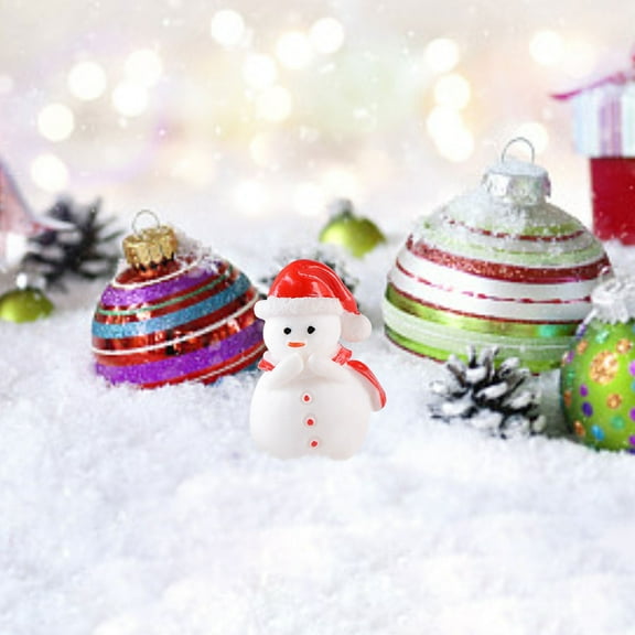 AURIGATE 3D Christmas Mini Snowman Ornaments DIY Snow Globes Miniature Christmas Figurines for Small Craft Projects Christmas Party Decorations