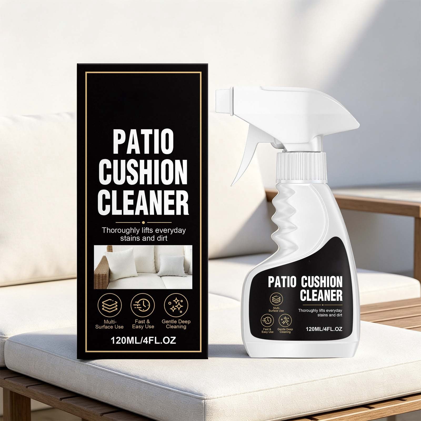 AURIGATE 4 oz Patio Cushion Cleaner Spray, Outdoor Fabric Cleaner for Cushions, Patio Furniture, Umbrellas, Awnings and Dirt