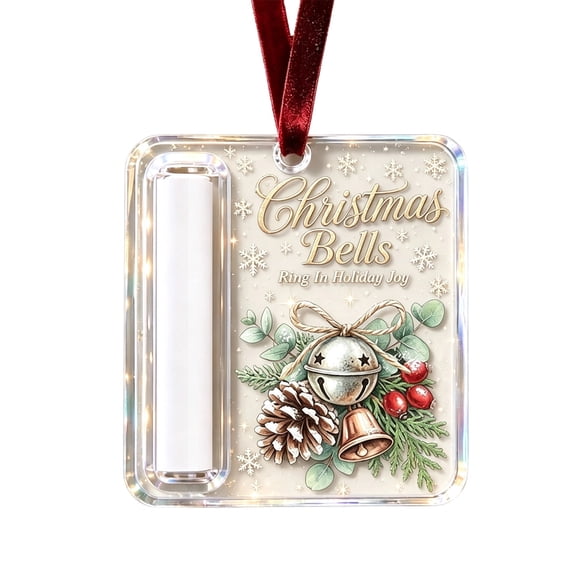 AURIGATE Acrylic Christmas Money Holder Ornament Clear Cash Gift Ball with Slot and Velvet Ribbon Double Sided Printed Hanging Decoration for Tree Holiday Gift