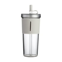 AURIGATE Acrylic Travel Tumbler with Lid and Straw Premium Insulated Double Wall Plastic Reusable Cups - Clear/Matte