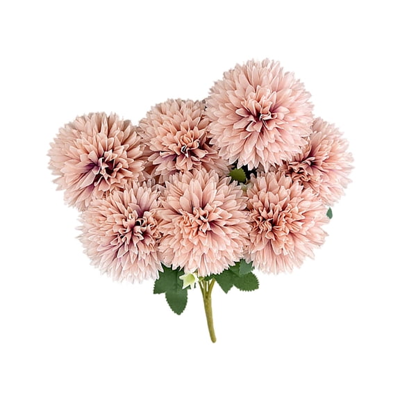 AURIGATE Artificial Pom-Pom Chrysanthemum Bouquet, 16.14in Plastic Fake Ball Flower for Home Wedding Decor (Pink)