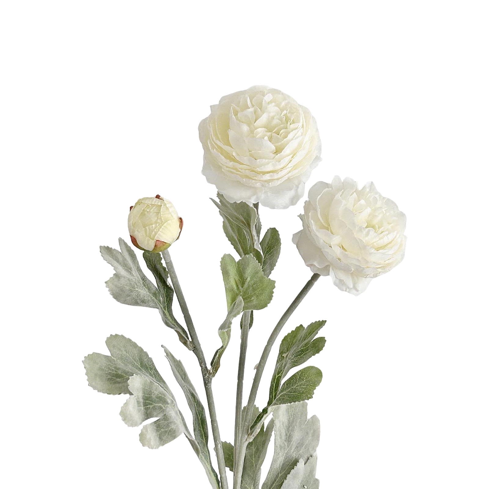 White Fake Ranunculus AURIGATE Artificial Ranunculus Flower Stem, 19.69in Fake Ranunculus ...