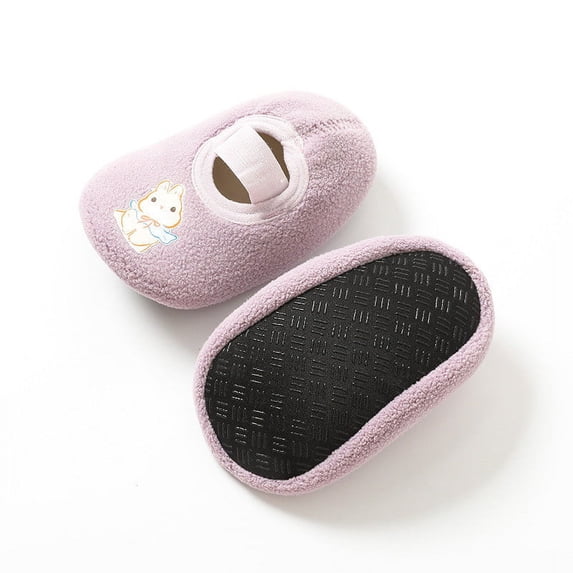 AURIGATE Clearance! Baby Non Slip Socks Toddler Boys Girls Solid Color Cartoon Dog Socks Keep Warm Plush Kids Soft Non-slip Indoor Toddler Shoes Socks