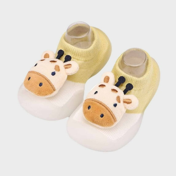 AURIGATE Clearance! Baby Non Slip Socks Toddler Boys Girls Solid Color Cartoon Dog Socks Keep Warm Plush Kids Soft Non-slip Indoor Toddler Shoes Socks