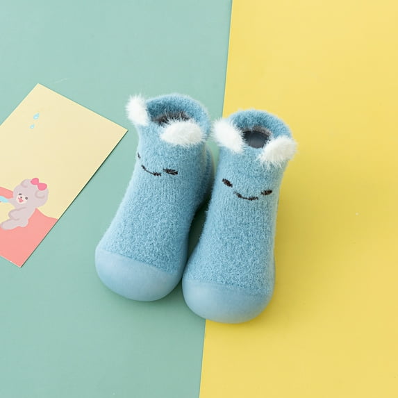 AURIGATE Clearance! Baby and Toddler Socks Toddler Girls Boys Socks Breathable Kids Non-slip Cartoon Plus Velvet Thicken Indoor Toddler Shoes