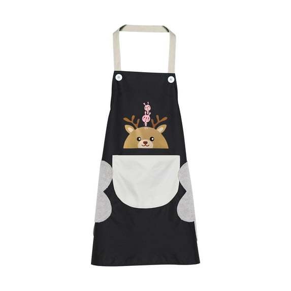 AURIGATE Cute Animal Apron Cartoon Waterproof Chef Cooking Kitchen BBQ Adjustable for Kids Teens and Women