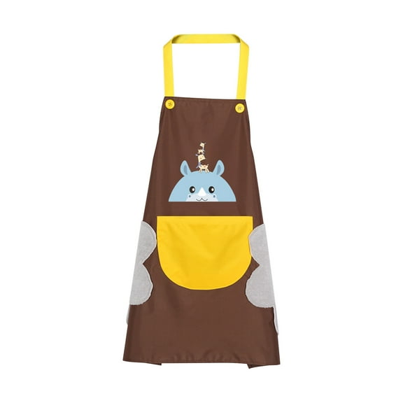 AURIGATE Cute Animal Apron Cartoon Waterproof Chef Cooking Kitchen BBQ Adjustable for Kids Teens and Women