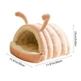 thumbnail image 1 of AURIGATE Cute Caterpillar Hooded Cat Bed, 3 Colors 2 Sizes Warm Plush Enclosed Pet Nest, Non-Slip Soft Pet Bed for Indoor Cats & Small Dogs, 1 of 4