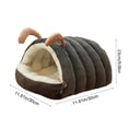 thumbnail image 1 of AURIGATE Cute Caterpillar Hooded Cat Bed, 3 Colors 2 Sizes Warm Plush Enclosed Pet Nest, Non-Slip Soft Pet Bed for Indoor Cats & Small Dogs, 1 of 4