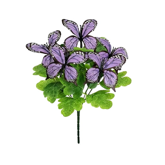 AURIGATE Easter Artificial Butterfly Bouquet, Spring Floral Picks with Pink/Monarch Butterfly & Greenery, Easter Table Centerpiece & Home Decor