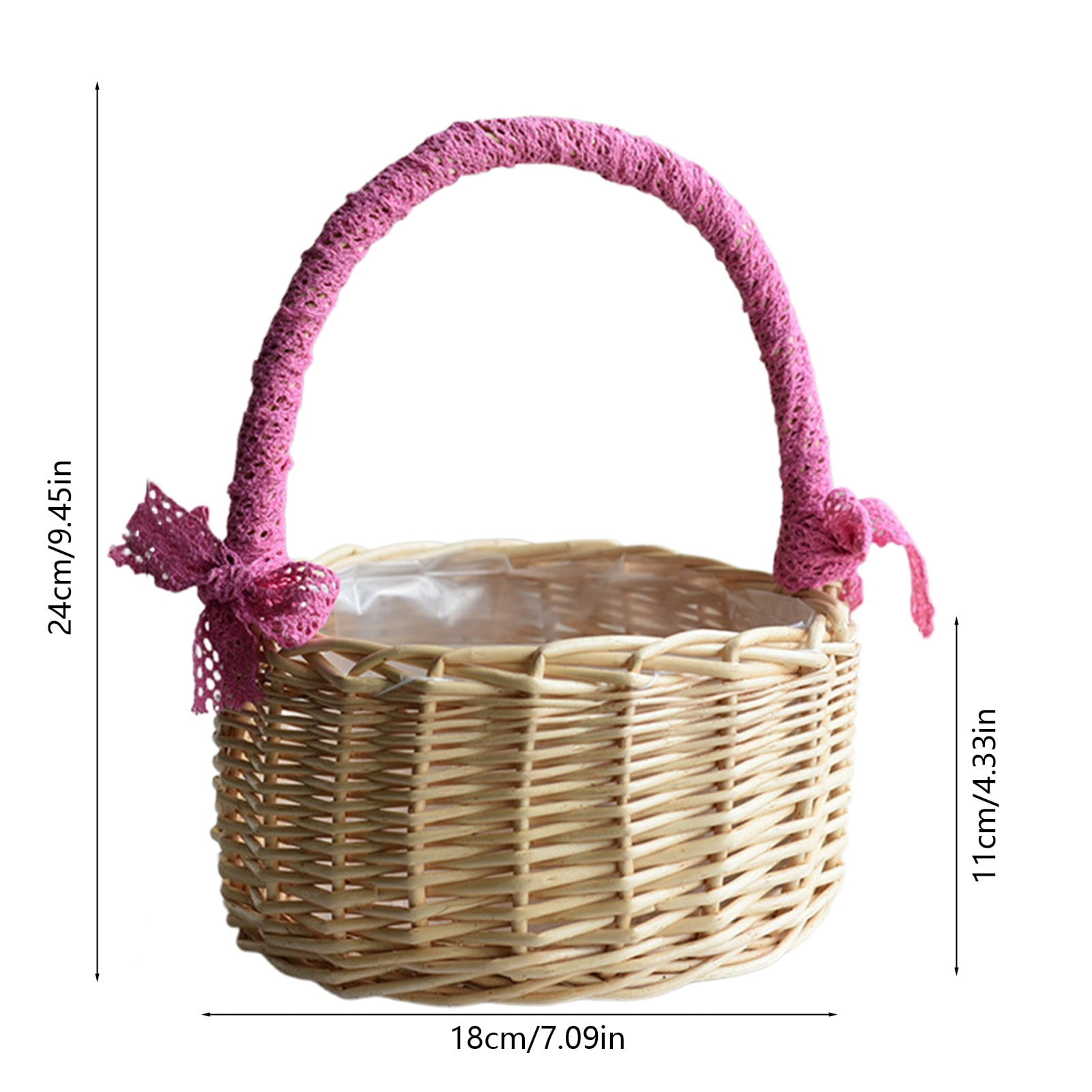 AURIGATE Easter Basket with Ribbon Handle, Assorted Style Small Woven Basket for Egg Hunt, Party Favors & Home Decor