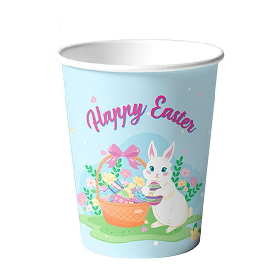 AURIGATE Easter Bunny Paper Cups, 10-Pack Disposable Beverage Cups for Easter Party & Holiday Dining